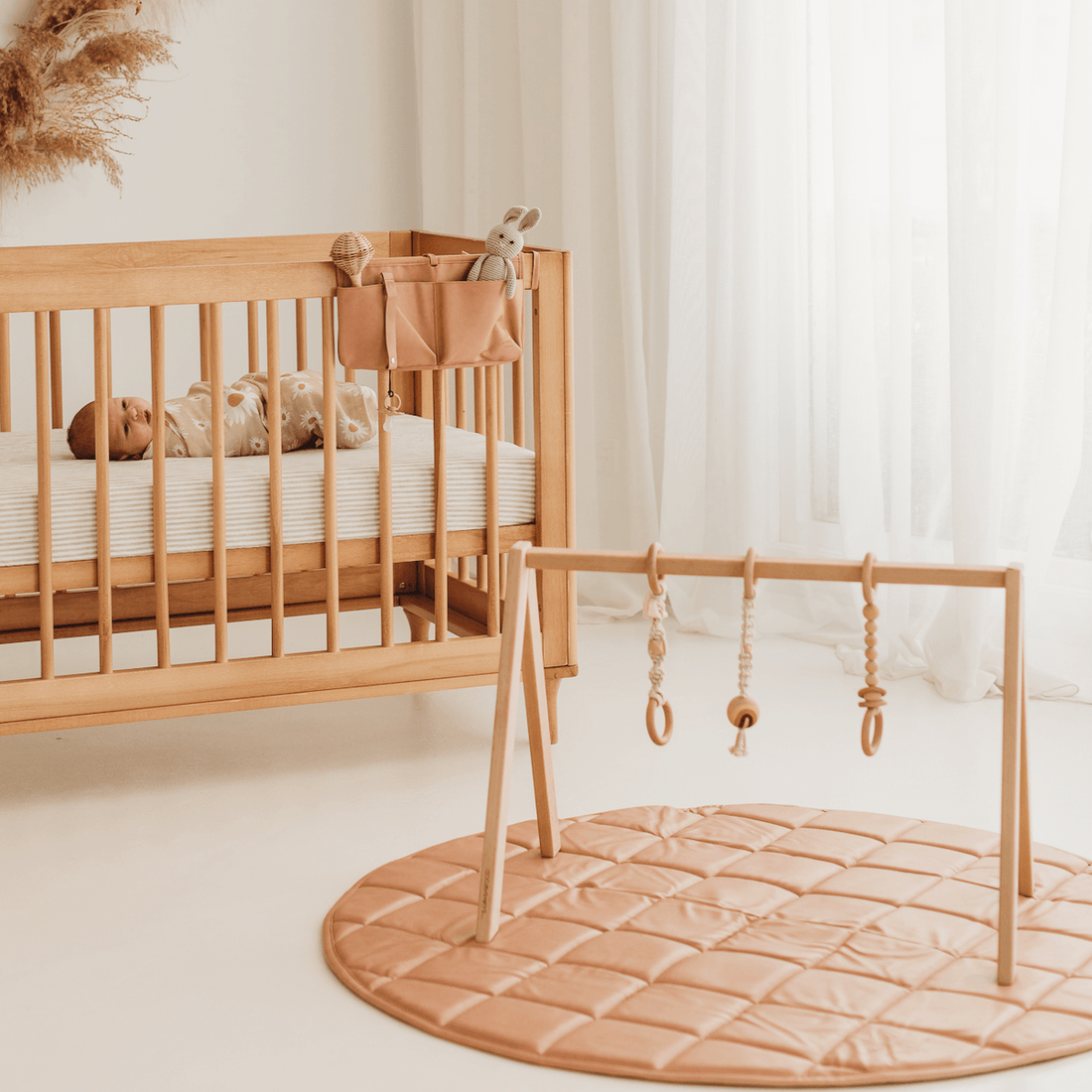 Vegan Leather Quilted Playmat- Blush - Luca and Co Collective