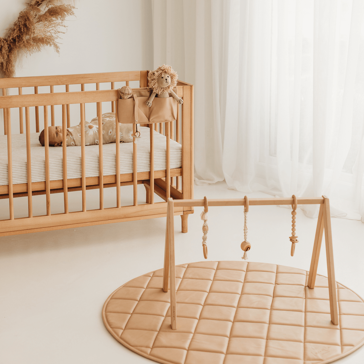 Vegan Leather Quilted Playmat- Nude - Luca and Co Collective