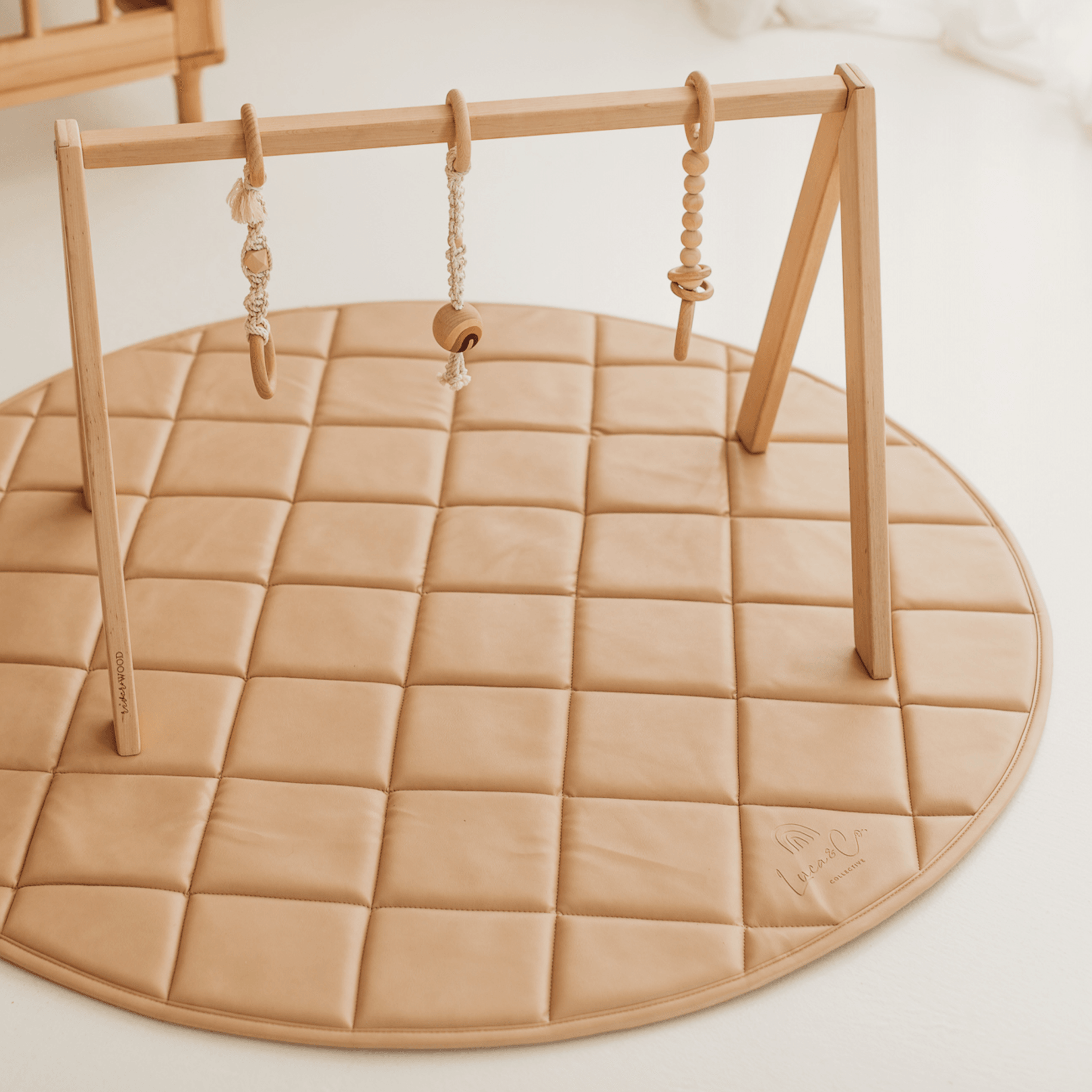Vegan Leather Quilted Playmat- Nude - Luca and Co Collective