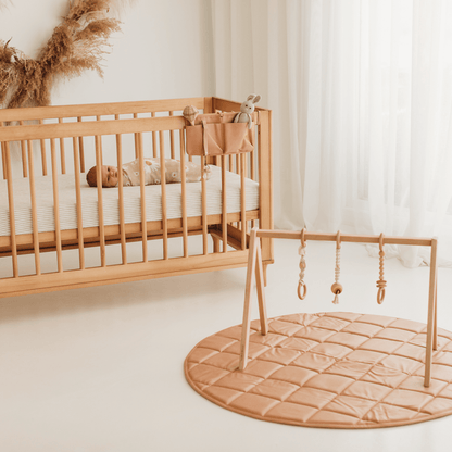 Vegan Leather Cot Organiser- Blush - Luca and Co Collective