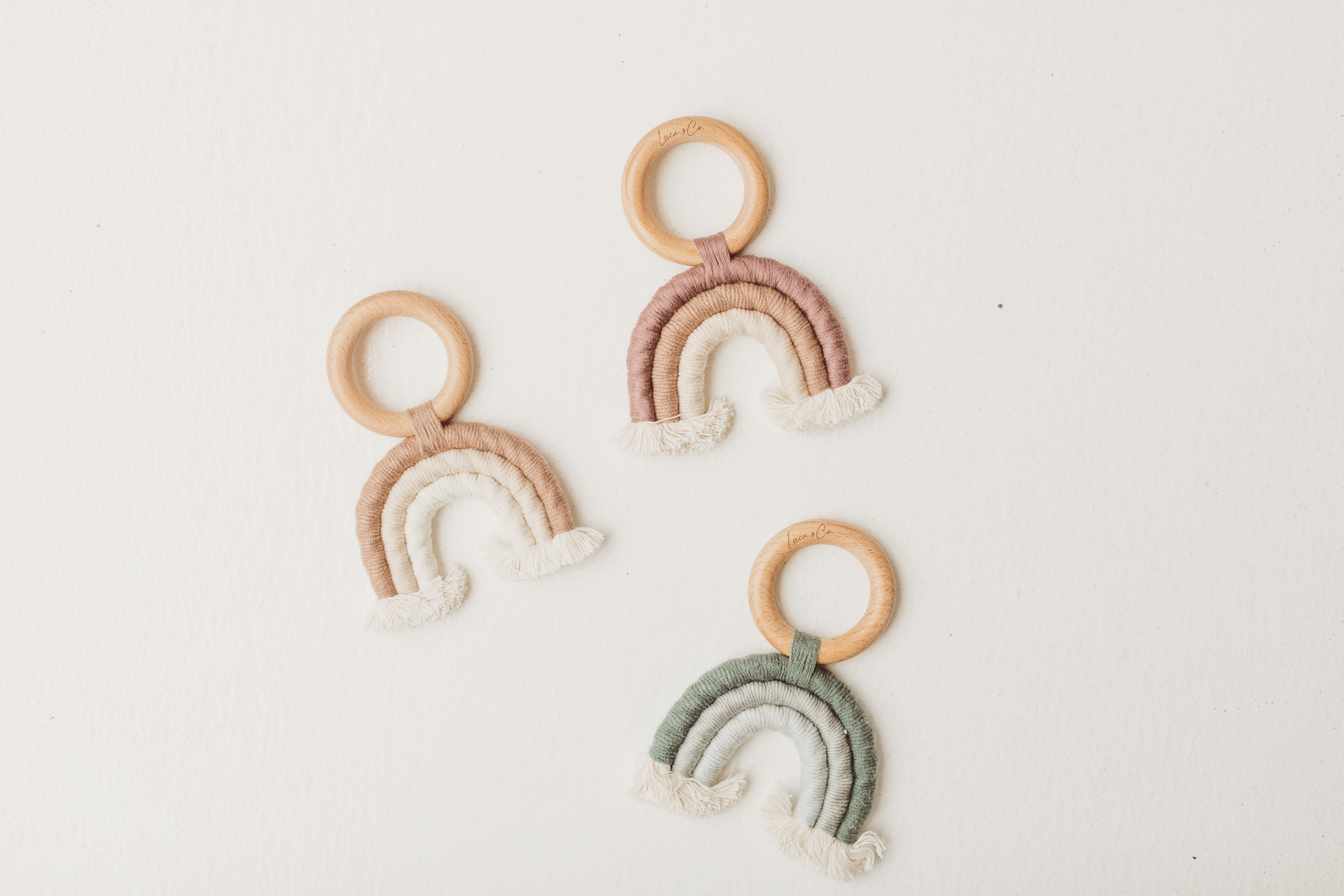 Woven Rainbow Teether- SAGE