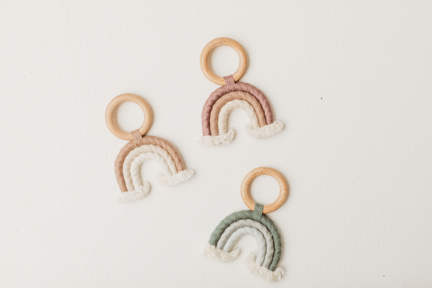 Woven Rainbow Teether- SAND