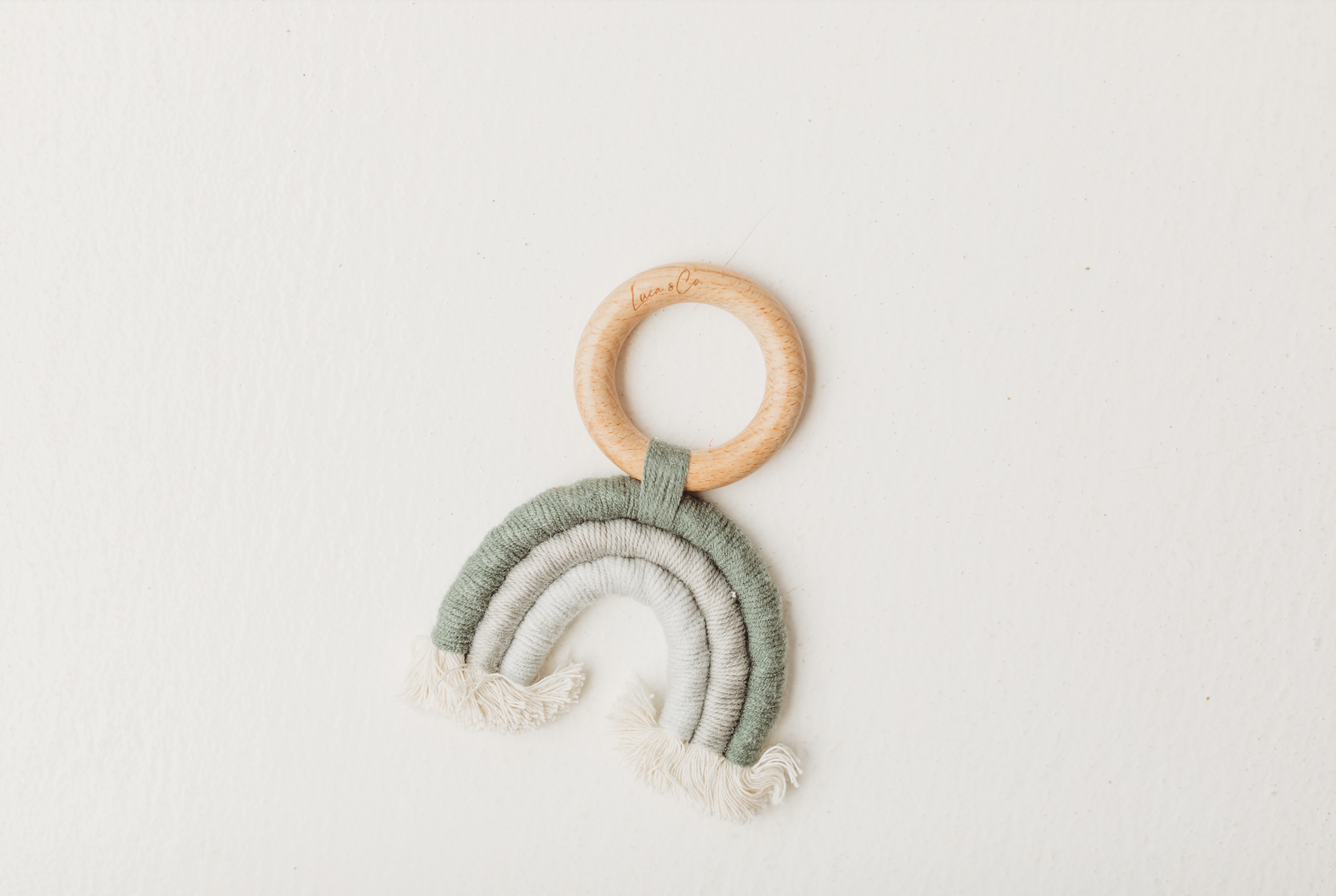 Woven Rainbow Teether- SAGE