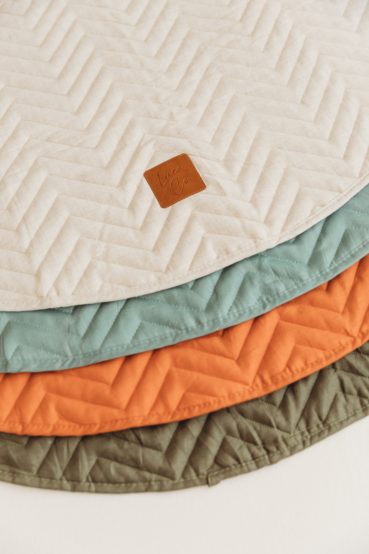 Quilted Linen Playmat- OATMEAL