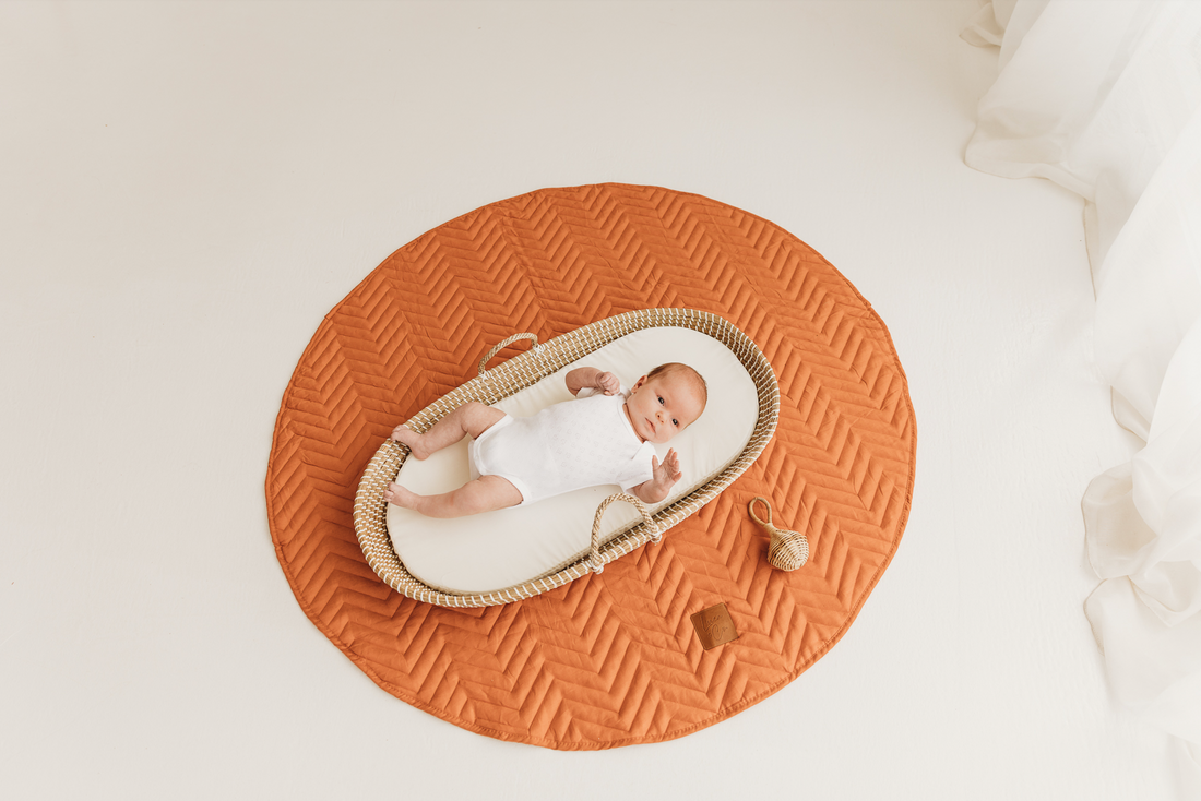 Quilted Linen Playmat- CORAL